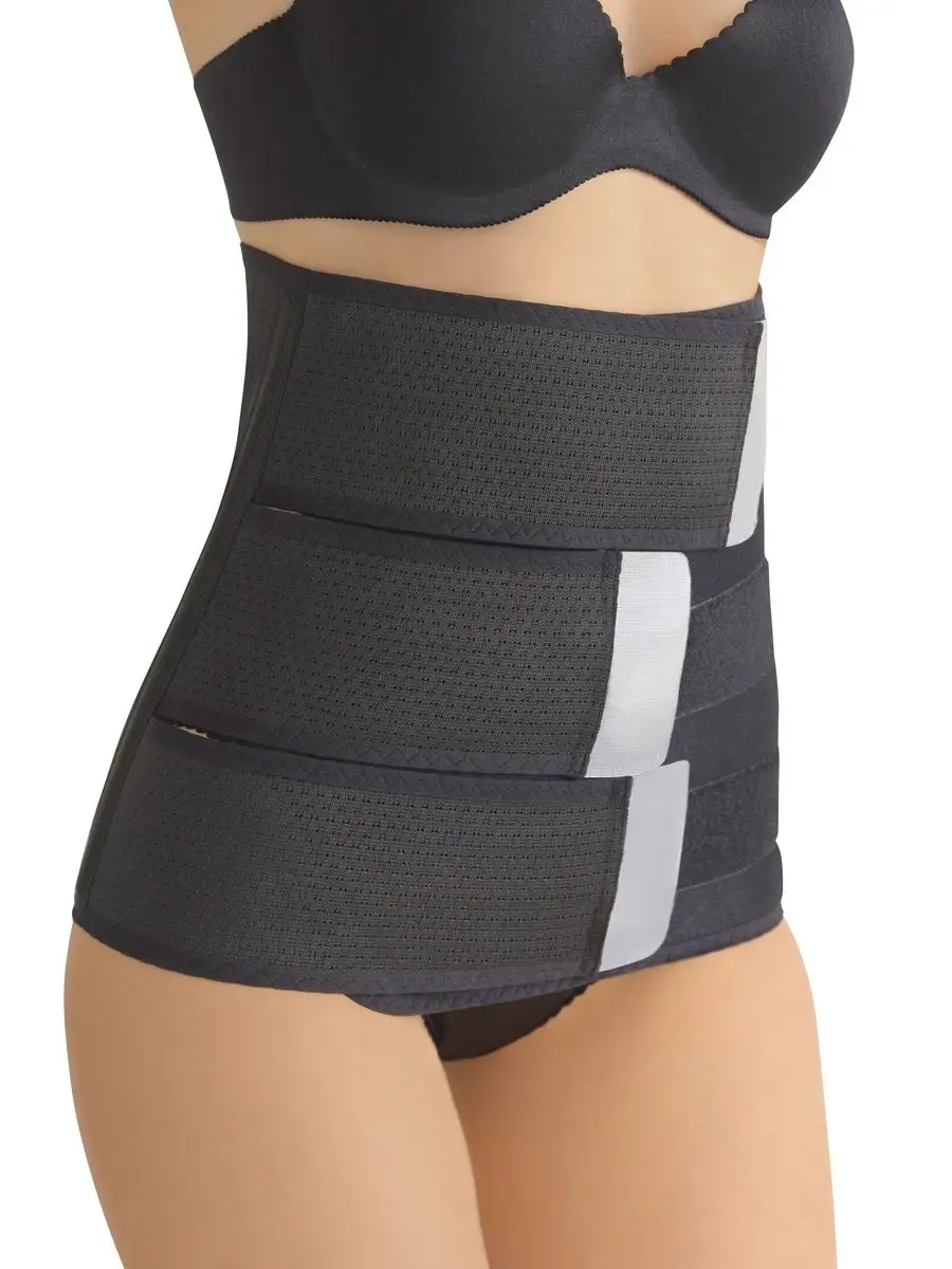 Бандаж послеоперационный на живот для мужчин и женщин 7164 черный
