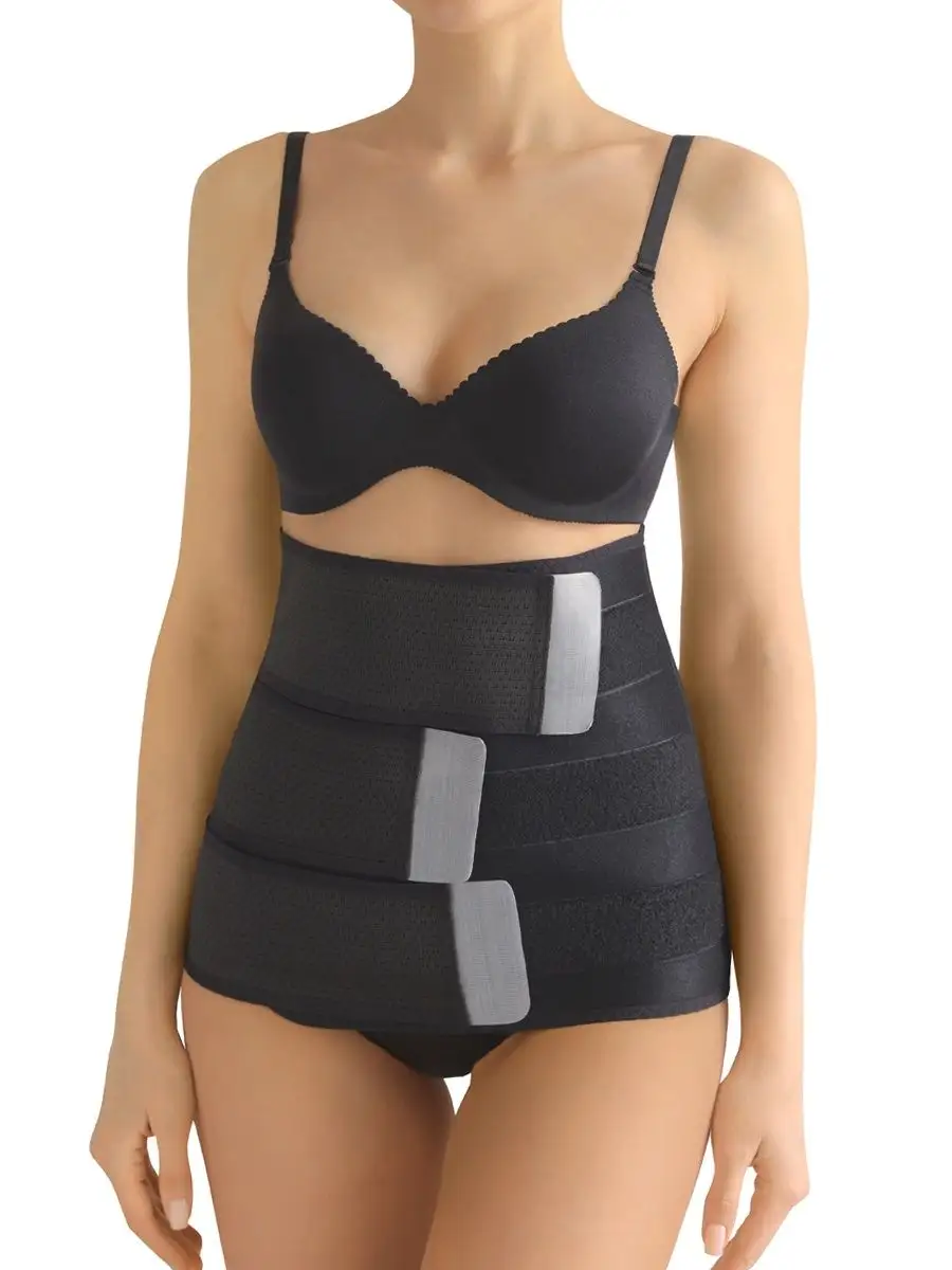 Бандаж послеоперационный на живот для мужчин и женщин 7164 черный